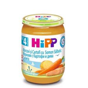 hlape.bg Hipp Био Меню от Сьомга с ранни моркови и картофи- ( 4м.+) 190gr.