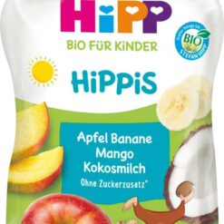 hlape.bg Hipp Био Плодова закуска от Ябълка, банан, манго, кокосово мляко - ( 12 м +) 100 g