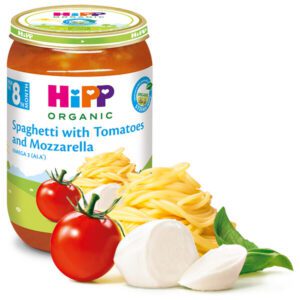 hlape.bg Hipp Био Пюре със Спагети, домати и моцарела- (8м.+) 220gr.