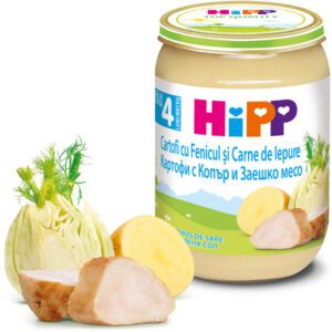 hlape.bg Hipp Био Пюре от картофи с копър и заешко месо- (5м.+) 190 gr.