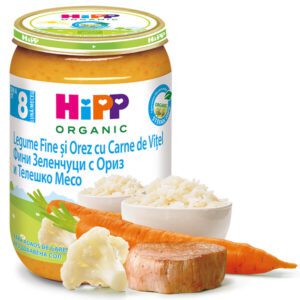 hlape.bg Hipp Био Пюре от Финни зеленчуци с ориз и телешко- ( 8м.+) 220 gr.