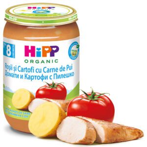 hlape.bg Hipp Био Пюре от Домати и кратофи с пилешко месо- ( 8м.+) 220 gr.