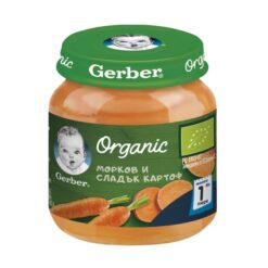 hlape.bg GERBER ORGANIC Пюре от Моркови и сладък картоф - (4м.+) 125 gr