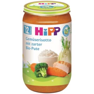 hlape.bg Hipp Био Пюре от Зеленчуково ризото с пуешко месо- (12м.+) 250 gr.