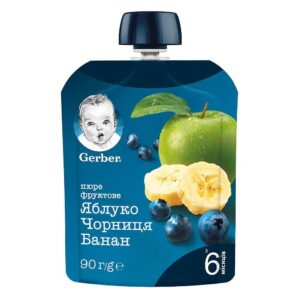 hlape.bg Nestlé GERBER Пюре Пауч от Ябълка ,боровинка и банан- (6м+) 90gr