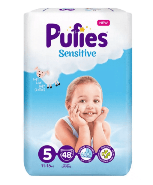 hlape.bg Пелени Pufies Sensitive 5 Junior - ( 11-16 kg. ) 48 бр.