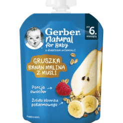 hlape.bg Nestlé GERBER Natural Пауч от Круша, банан и малина с мюсли - (6м.+) 80 gr