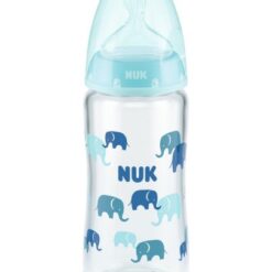 hlape.bg Nuk First Choice, Tc Стъклено шише със силиконов биберон - (0м+), 240 ml